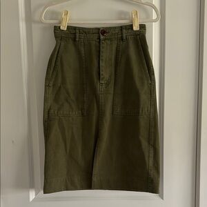 Alex Mill! Olive Green Denim Skirt